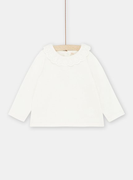 Βρεφική Μακρυμάνικη Μπλούζα για Κορίτσια White Lace - ΛΕΥΚΟ