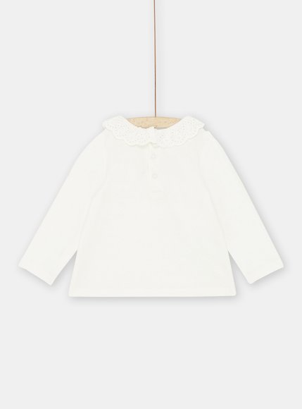 Βρεφική Μακρυμάνικη Μπλούζα για Κορίτσια White Lace