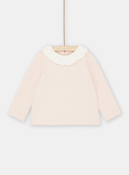 Βρεφική Μακρυμάνικη Μπλούζα για Κορίτσια Pink Lace – ΡΟΖ
