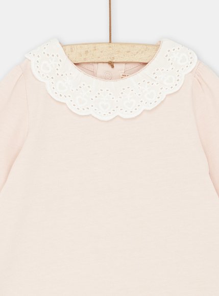 Βρεφική Μακρυμάνικη Μπλούζα για Κορίτσια Pink Lace