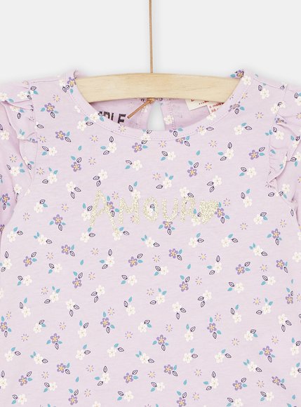 Βρεφική Μακρυμάνικη Μπλούζα για Κορίτσια Λιλά Floral
