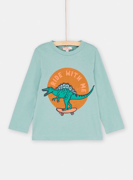 Παιδική Μακρυμάνικη Μπλούζα για Αγόρια Γαλάζιο Dinosaur