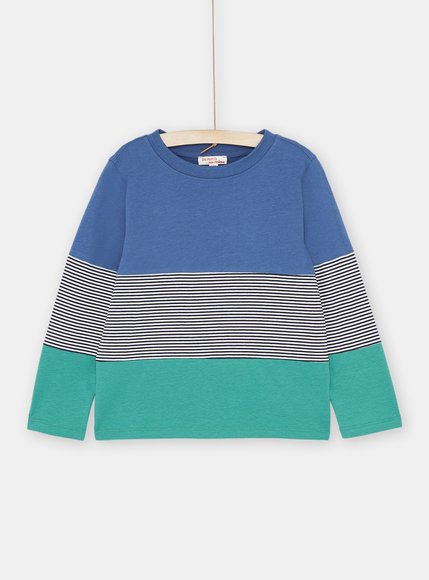 Παιδική Μακρυμάνικη Μπλούζα για Αγόρια Multicolour Stripes – ΜΠΛΕ