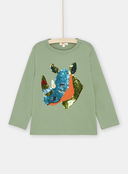 Παιδική Μακρυμάνικη Μπλούζα για Αγόρια Khaki Rhino