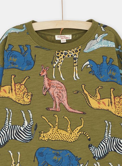 Παιδική Μακρυμάνικη Μπλούζα για Αγόρια Khaki Zoo