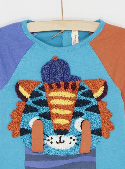 Βρεφική Μακρυμάνικη Μπλούζα για Αγόρια Multicolour Tiger - ΤΥΡΚΟΥΑΖ φωτογραφία