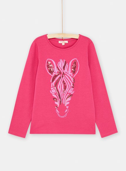 Παιδική Μακρυμάνικη Μπλούζα για Κορίτσια Pink Zebra