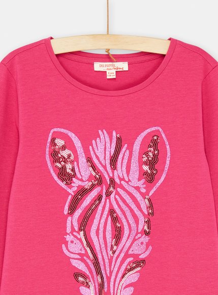 Παιδική Μακρυμάνικη Μπλούζα για Κορίτσια Pink Zebra