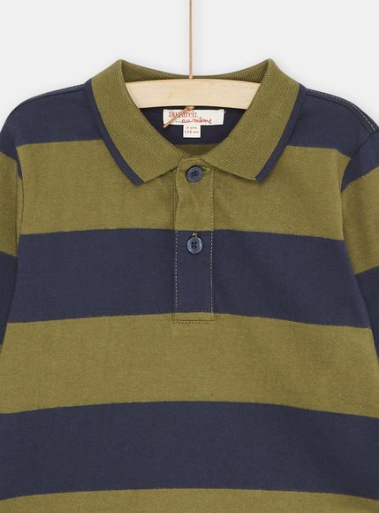 Παιδική Μακρυμάνικη Μπλούζα Khaki/Blue Stripes