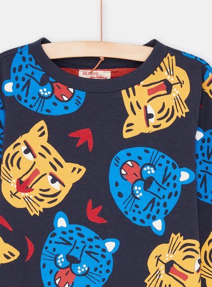 Παιδική Μακρυμάνικη Μπλούζα για Αγόρια Διπλής Όψης Blue/Red Tigers