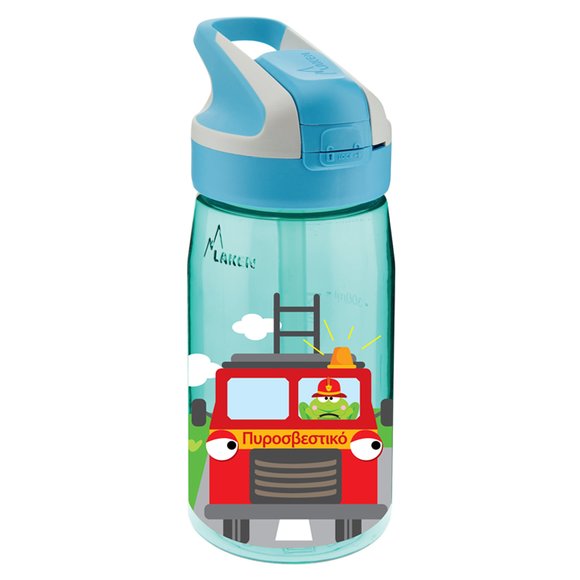 Παιδικό Παγούρι Laken Γαλάζιο Firetruck 450 ml - Πώμα Summit