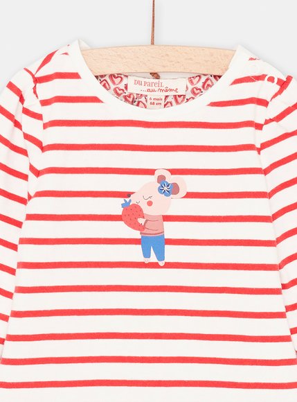 Βρεφική Μακρυμάνικη Μπλούζα για Κορίτσια Διπλής Όψης Red Hearts