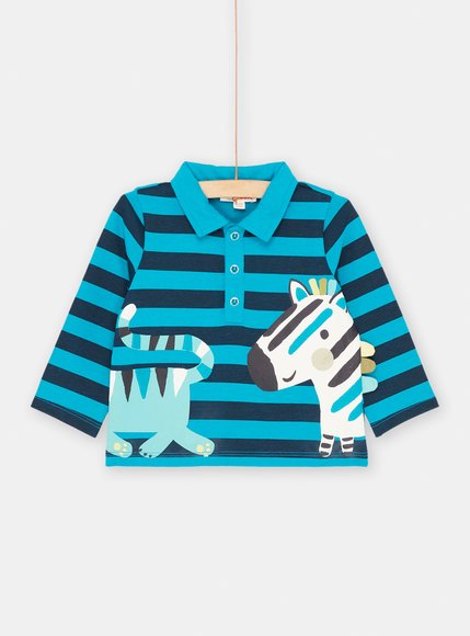 Βρεφική Μακρυμάνικη Μπλούζα για Αγόρια Polo Blue Zebra