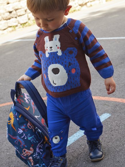 Βρεφικό Πουλόβερ για Αγόρια Blue/Brown Bear
