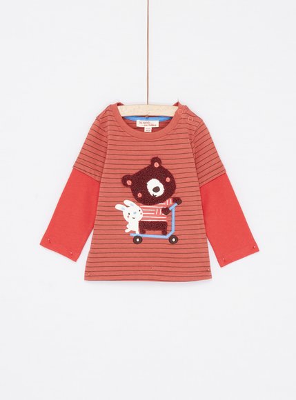 Βρεφική Μακρυμάνικη Μπλούζα για Αγόρια Πορτοκαλί Stripes