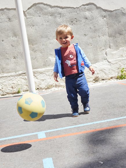 DPAM Βρεφική Μακρυμάνικη Μπλούζα για Αγόρια Πορτοκαλί Stripes - ΚΟΚΚΙΝΟ