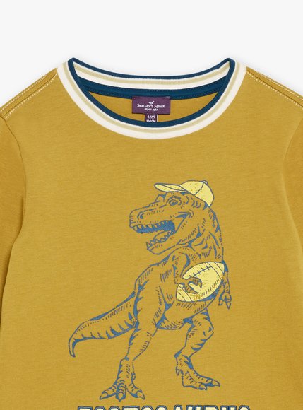 Παιδική Μπλούζα για Αγόρια Sergent Major Olive Dinosaur