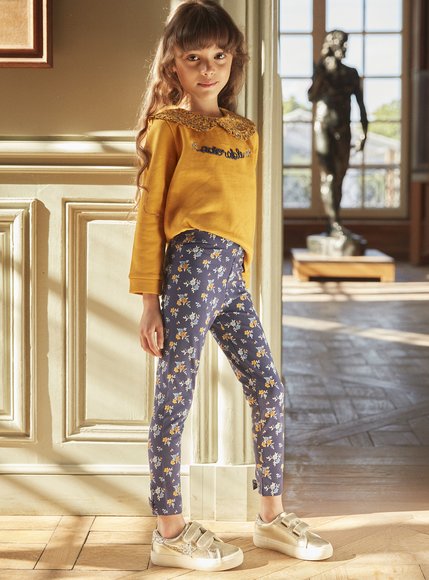 Παιδικό Κολάν για Κορίτσια Sergent Major Navy Blue Flowers