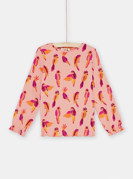 Παιδική Μακρυμάνικη Μπλούζα για Κορίτσια Pink Parrot