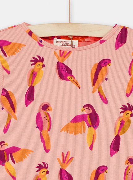 Παιδική Μακρυμάνικη Μπλούζα για Κορίτσια Pink Parrot