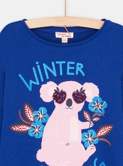 Παιδικό Μακρυμάνικη Μπλούζα για Κορίτσια Blue Doggy