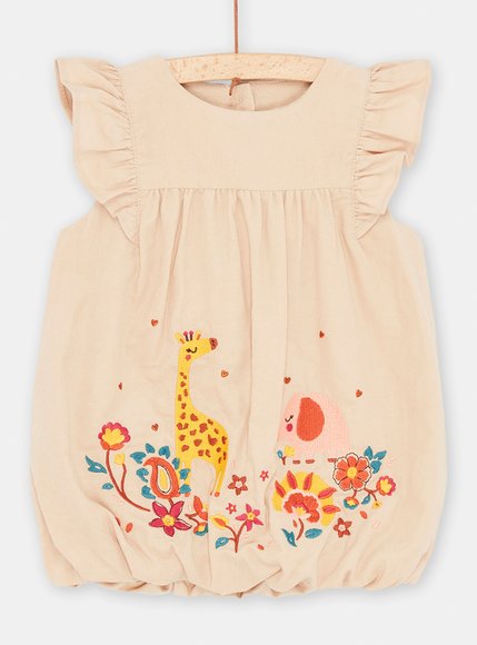 Βρεφικό Φόρεμα για Κορίτσια Μπεζ Giraffe