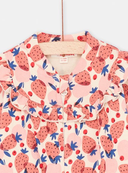 Βρεφική Ζακέτα για Κορίτσια Pink Strawberry - ΛΕΥΚΟ φωτογραφία