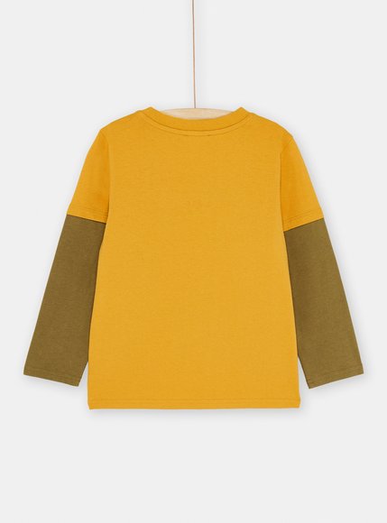 Παιδική Μακρυμάνικη Μπλούζα για Αγόρια Κίτρινη-Χακί Flinstones