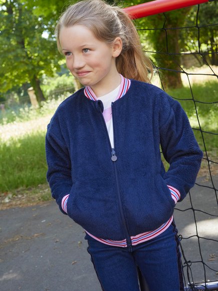 Παιδικό Jacket για Κορίτσια Διπλής Όψης Navy Blue Flowers - ΜΠΛΕ