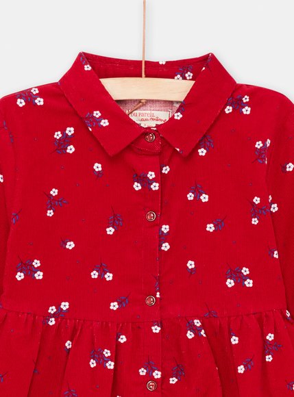 Παιδικό Φόρεμα για Κορίτσια Κόκκινο Λουλουδάκια