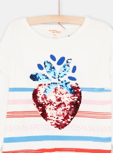 Παιδική Μακρυμάνικη Μπλούζα για Κορίτσια Λευκή Strawberry