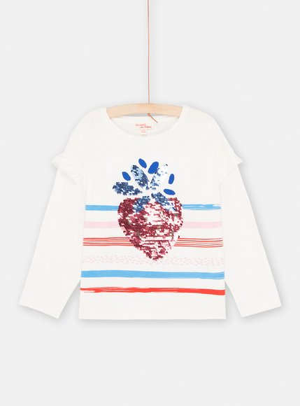 Παιδική Μακρυμάνικη Μπλούζα για Κορίτσια Λευκή Strawberry