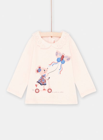 Βρεφική Μακρυμάνικη Μπλούζα για Κορίτσια Butterfly - ΚΟΚΚΙΝΟ