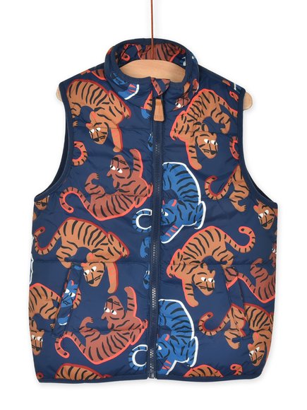 DPAM Παιδικό Αμάνικο Μπουφάν για Αγόρια Blue Tiger - ΜΠΛΕ