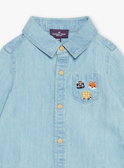 Βρεφικό Πουκάμισο για Αγόρια Sergent Major Denim Light Blue