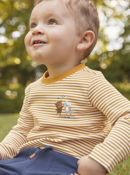Βρεφική Μακρυμάνικη Μπλούζα για Αγόρια Sergent Major Mustard Stripes