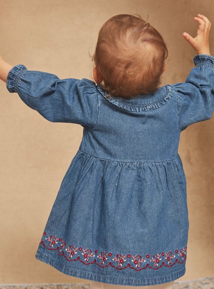 Βρεφικό Φόρεμα για Κορίτσια Sergent Major Denim Blue Flowers