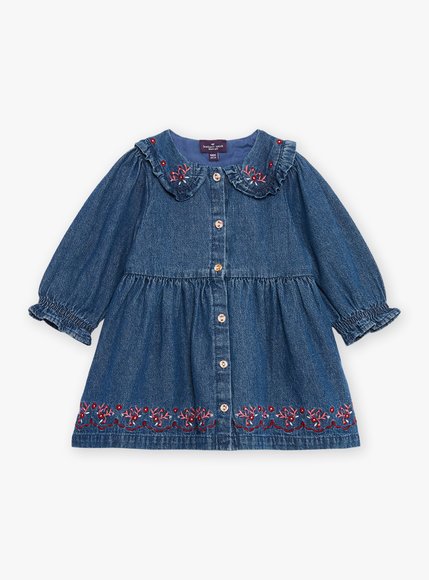 Βρεφικό Φόρεμα για Κορίτσια Sergent Major Denim Blue Flowers