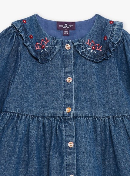 Βρεφικό Φόρεμα για Κορίτσια Sergent Major Denim Blue Flowers