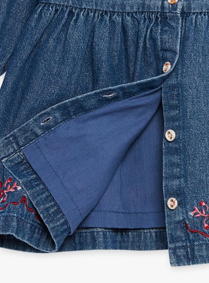 Βρεφικό Φόρεμα για Κορίτσια Sergent Major Denim Blue Flowers