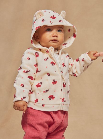 Βρεφική Ζακέτα για Κορίτσια Sergent Major Fleece White Flowers
