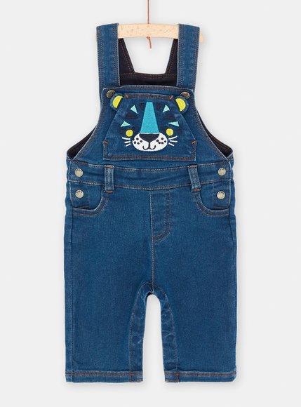 Βρεφική Τζιν Σαλοπέτα για Αγόρια Denim Blue Teddy Bear