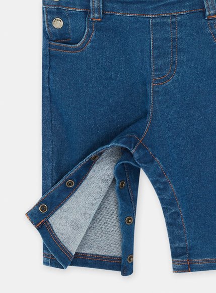 Βρεφική Τζιν Σαλοπέτα για Αγόρια Denim Blue Teddy Bear