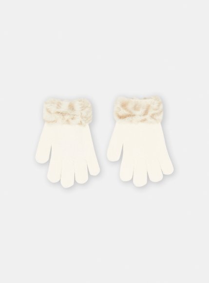 Παιδικά Γάντια για Κορίτσια White Fur