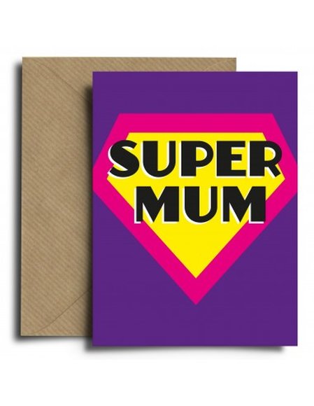 HMHB Ευχετήρια Κάρτα Super Mum - ΠΟΛΥΧΡΩΜΟ