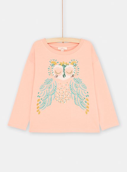 Παιδική Μακρυμάνικη Μπλούζα για Κορίτσια Pink Owl