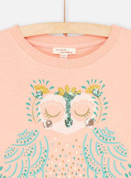 Παιδική Μακρυμάνικη Μπλούζα για Κορίτσια Pink Owl