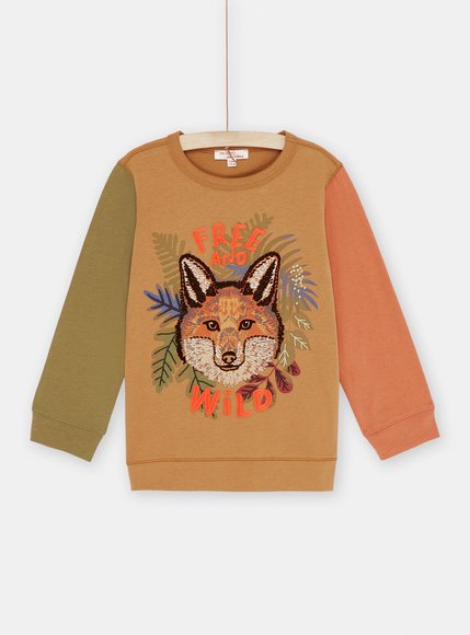 Παιδική Μακρυμάνικη Μπλούζα για Αγόρια Πορτοκαλί Foxy - ΜΠΕΖ