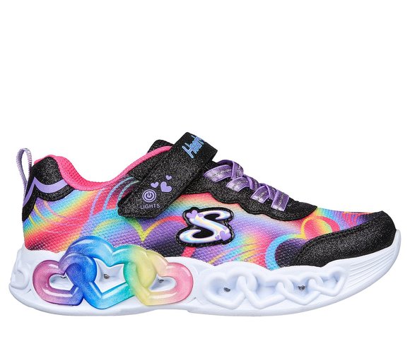 Παιδικά Αθλητικά Παπούτσια Skechers για Κορίτσια Purple Infinite Heart Lights - ΜΑΥΡΟ ΚΟΡΙΤΣΙ > Παπούτσια