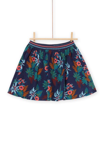 Παιδική Φούστα για Κορίτσια Διπλής Όψης Navy Blue Floral
